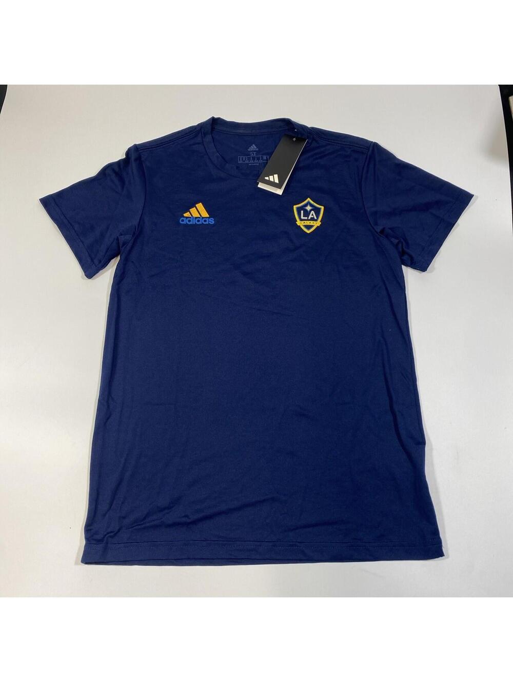 Adidas LA Galaxy Women's Size Small Navy Blue Pregame Soccer T-Shirt NWT